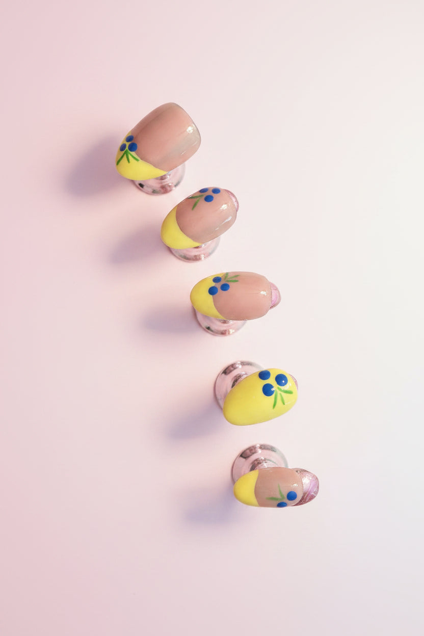 Blueberry Bloom Press-On Nails 🍋🫐